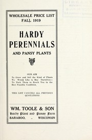 Cover of: Wholesale price list: Fall 1919 : hardy perennials and pansy plants