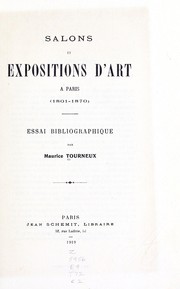Cover of: Salons et expositions d'art à Paris (1801-1870): essai bibliographique