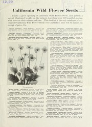 Cover of: California wild flower seeds