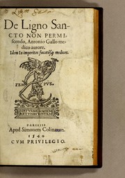Cover of: De ligno sancto non permiscendo by Antoine Lecoq