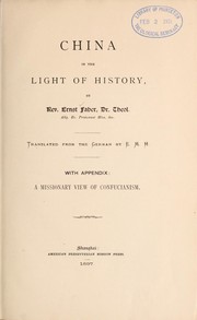 Cover of: China in the light of history by Ernst Faber