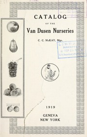 Cover of: Catalog of the Van Dusen Nurseries