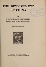 Cover of: The development of China: by Kenneth Scott Latourette.