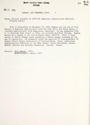 Cover of: Biographical directory of the General Assembly of North Carolina, 1963-1978