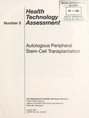 Cover of: Autologous peripheral stem-cell transplantation