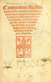 Cover of: Cantus monastici formula noviter impressa by Catholic Church