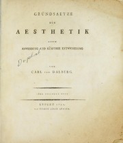 Cover of: Grundsaetze der Aesthetik: deren Anwendung und künftige Entwickelung