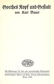 Cover of: Goethes Kopf und Gestalt