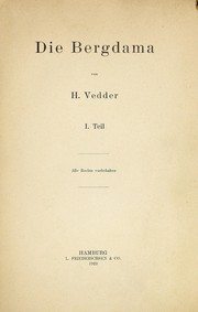 Die Bergdama by Heinrich Vedder
