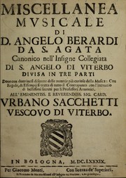 Cover of: Miscellanea mviscale by Angelo Berardi
