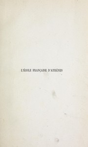 Cover of: L'École française d'Athènes