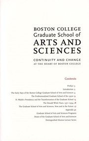 Cover of: Boston College Graduate School of Arts and Sciences: continuity and change at the heart of Boston College