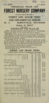 Cover of: Wholesale trade list by Forest Nursery Co
