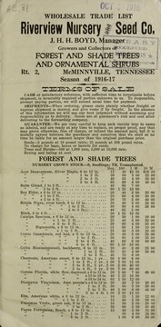 Cover of: Wholesale trade list: Season of 1916-17