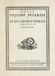 Cover of: Delle figline pesaresi e di un larario puerile trovato in Pesaro