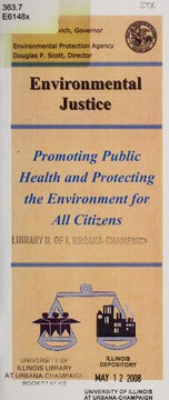 Cover of: Environmental justice: promoting public health and protecting the environment for all citizens