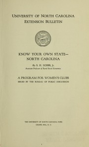 Cover of: Know your own state--North Carolina