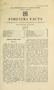 Cover of: Forestry facts: a compendium of handy information on America's great heritage of forests