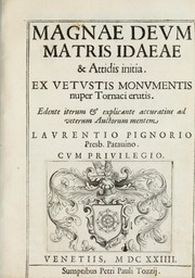 Cover of: Magnae deum matris Idaeae & Attidis initia: ex vetustis monumentis nuper Tornaci erutis
