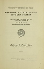 Cover of: Studies in the history of North Carolina: a program for women's club