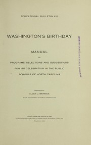 Cover of: Washington's Birthday by Allen J. Barwick