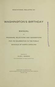 Cover of: Washington's Birthday by Allen J. Barwick, Allen J. Barwick