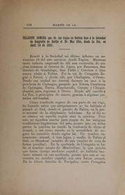 Cover of: Relación somera que de sus viajes en Bolivia hizo á la Sociedad de Geográfica de Berlin ... desde La Paz, en abril 14 de 1891