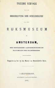 Cover of: Tweede vervolg van de beschrijving der schilderijen van het Rijksmuseum te Amsterdam by Rijksmuseum (Netherlands)
