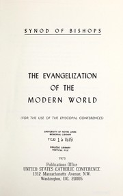 Cover of: The evangelization of the modern world: (for the use of the Episcopal conferences)