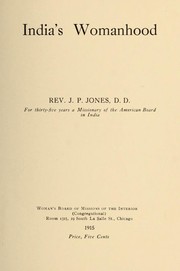 Cover of: India's womanhood by Jones, John P.