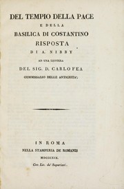 Cover of: Del Tempio della Pace e della Basilica di Costantino