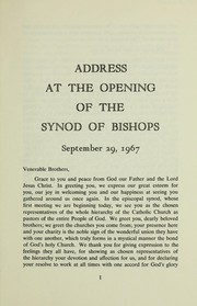 Cover of: Synod of Bishops by Paul VI Pope