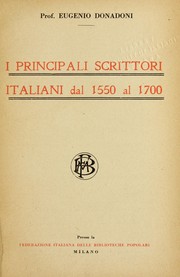 Cover of: I principali scrittori italiani dal 1550 al 1700