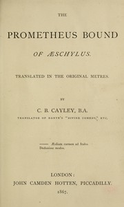 Cover of: The Prometheus bound of Aeschylus