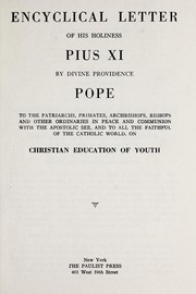 Cover of: Christian education of youth: encyclical letter
