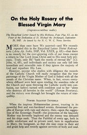 Cover of: On the holy rosary by Pius XI Pope