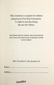 Cover of: First communion catechism