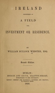 Cover of: Ireland considered as a field for investment or residence