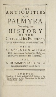 Cover of: The antiquities of Palmyra by 