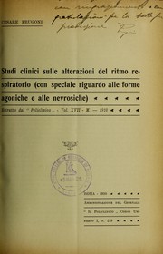 Cover of: Studi clinici sulle alterazioni del ritmo respiratorio: (con speciale riguardo alle forme agoniche e alle nevrosiche)