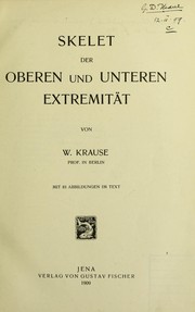 Cover of: Skelet der oberen und unteren Extremit©Þt
