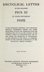 Cover of: Forty years after: reconstructing the social order : Encyclical letter of His Holiness Pope Pius XI