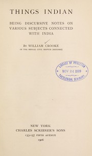 Cover of: Things Indian by William Crooke