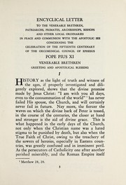 Cover of: The light of truth: concerning the celebration of the fifteenth centenary of the Oecumenical Council of Ephesus : encyclical letter (Lux veritatis) of His Holiness, Pope Pius XI : (Vatican Press translation) : issued December 25, 1931