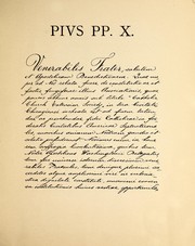 Cover of: [Facsimile of apostolic brief in Latin to Archbishop James Edward Quigley dated June 9, 1910, addressed to 'Venerabili Fratri Jacobo Eduardo, Archiepiscopo Chicagiensi,' signed by Cardinal Merry del Val.]