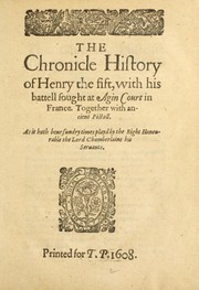 Cover of: The chronicle history of Henry the Fift by William Shakespeare
