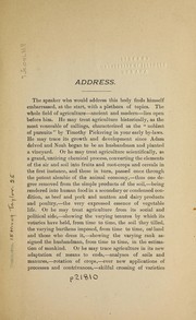 Cover of: Annual address delivered before the Essex Agricultural Society by Robert S. Rantoul