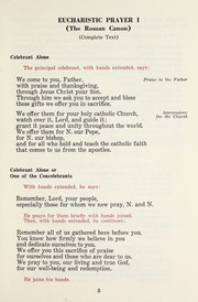 Eucharistic prayers for concelebration by Catholic Church. National Conference of Catholic Bishops. Bishops' Committee on the Liturgy