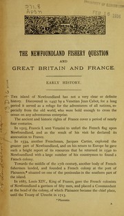 Cover of: The Newfoundland fishery question and Great Britain & France: the case for England