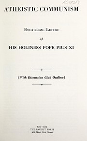 Cover of: Atheistic communism by Pius XI Pope